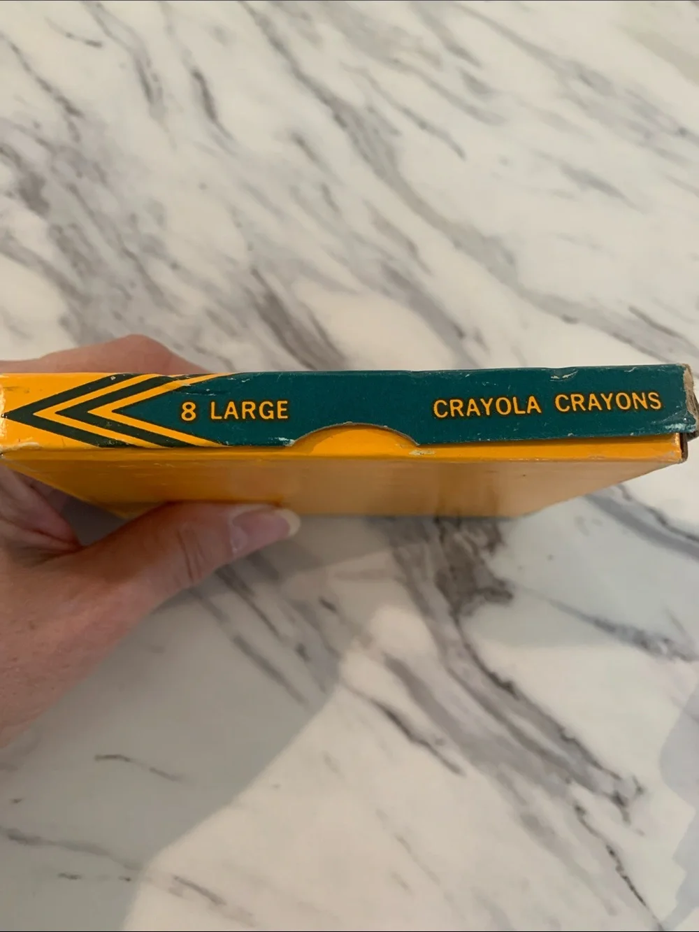 Vintage Crayola Yellow and Teal Retro Crayon Box